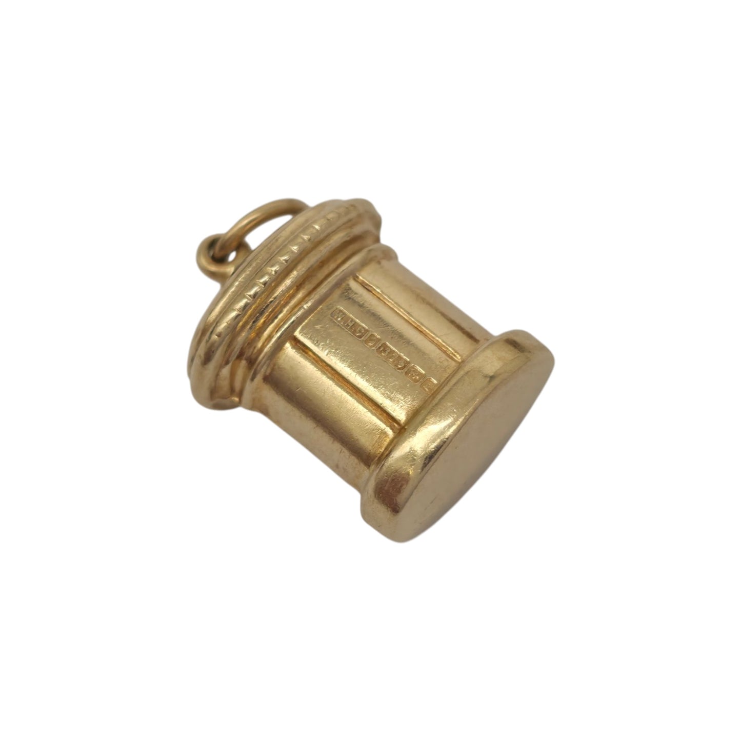 9ct 375 Yellow Gold Post Box Charm 1965 L 1.3 cm 1.0 g.