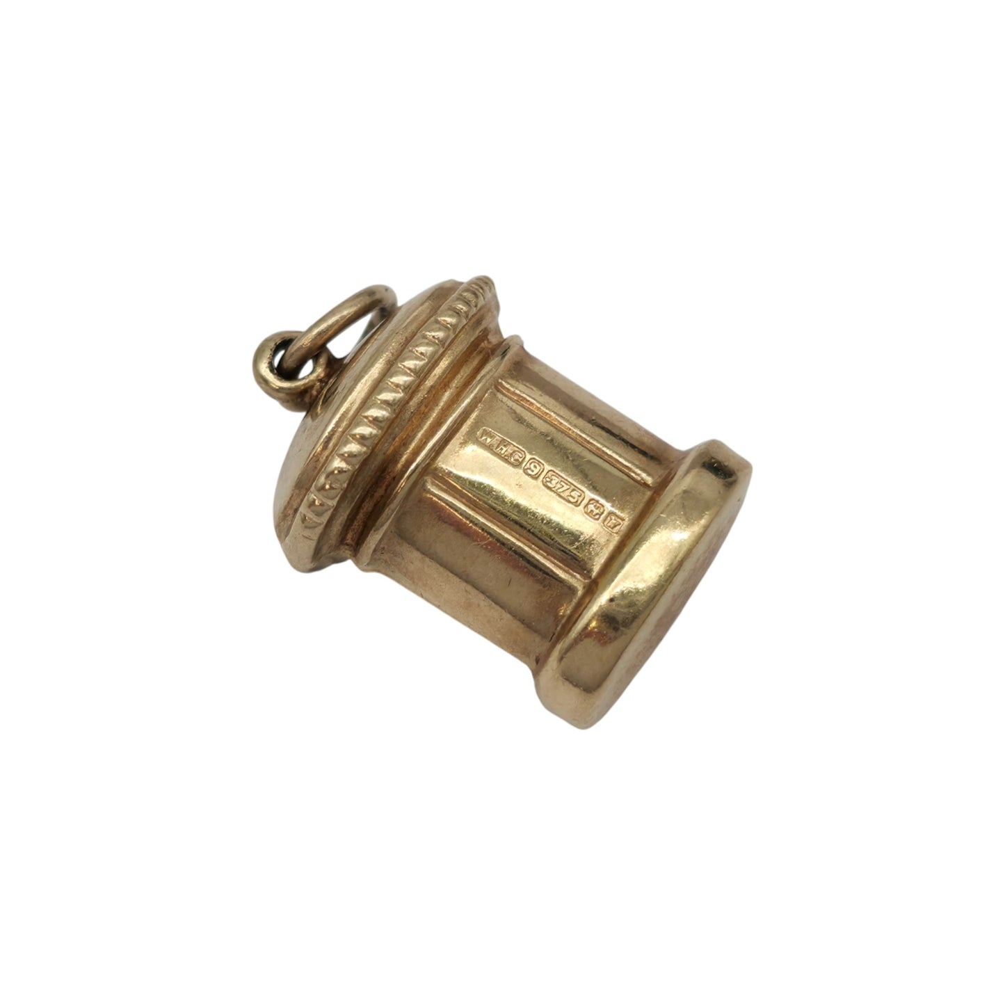 9ct 375 Yellow Gold Post Box Charm 1971 L 1.2 cm 1.0 g.
