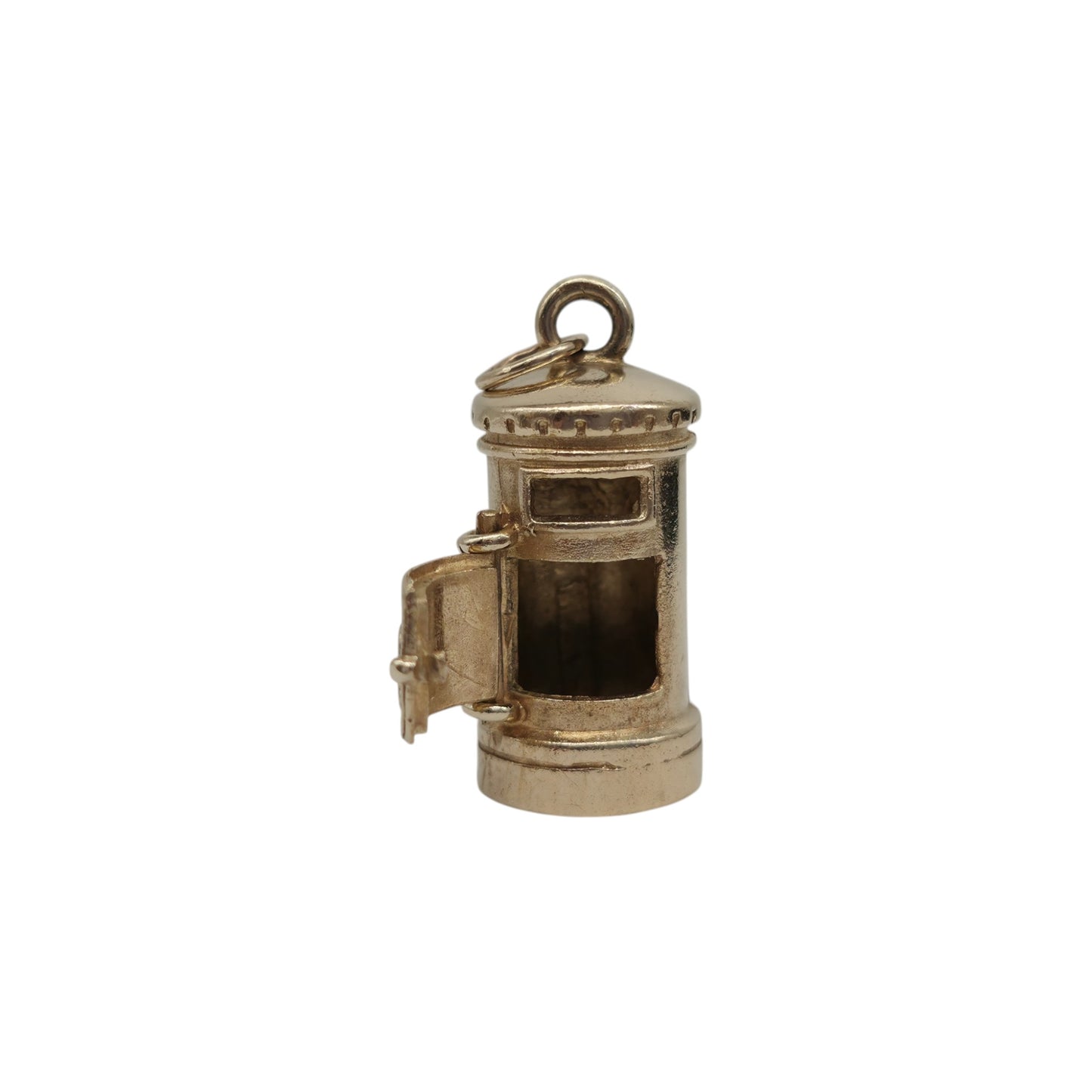 9ct 375 Yellow Gold Post Box Opening Charm 2001 L 1.8 cm 3.9 g.