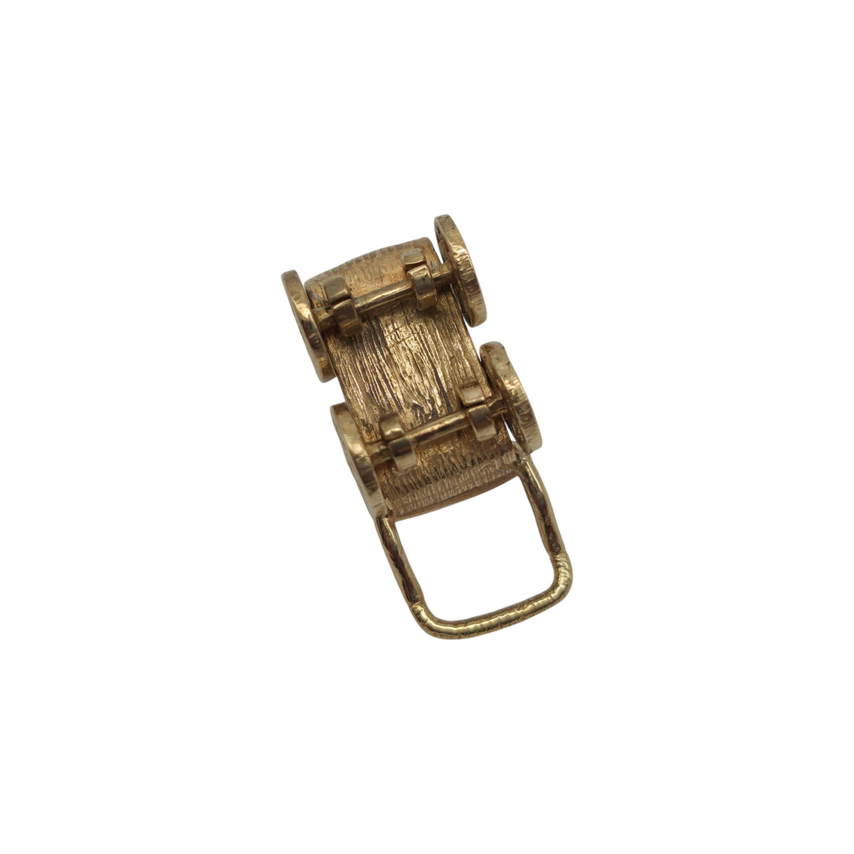 Heavy 9ct 375 Yellow & White Gold Pram Pendant 2000 L 2.4 cm 7.7 g.