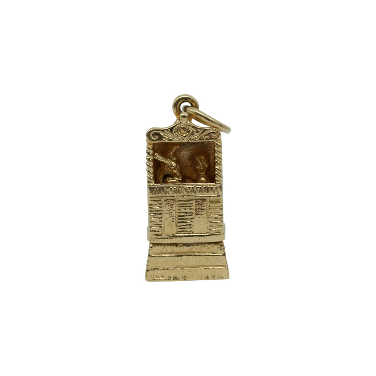 9ct 375 Yellow Gold Articulated Punch & Judy Charm 2003 L 1.8 cm 4.6 g.