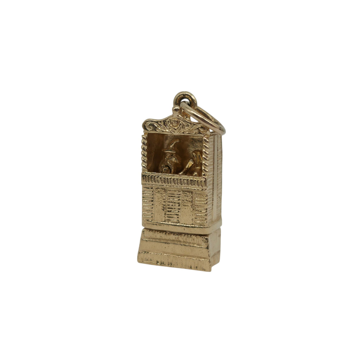 9ct 375 Yellow Gold Articulated Punch & Judy Charm 2003 L 1.8 cm 4.6 g.