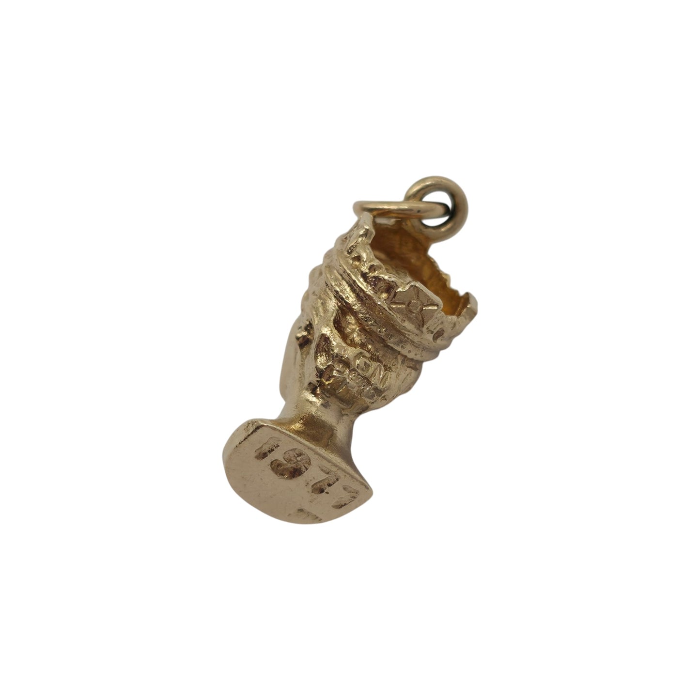 9ct 375 Yellow Gold Queen Elizabeth II Bust Charm c.1977 L 1.5 cm 4.1 g.