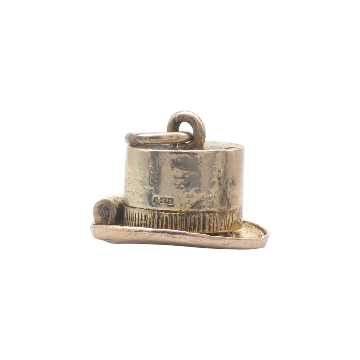 9ct 375 Yellow Gold Rabbit Inside Magic Hat Opening Charm 1963 L 1.5 cm 4.0 g.
