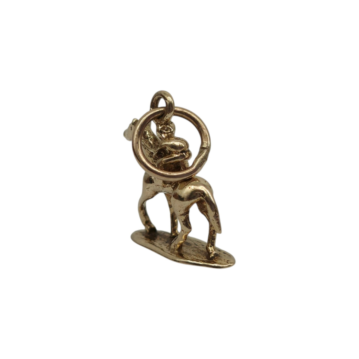 9ct Yellow Gold Racing Horse Charm L 1.1 cm 1.4 g.