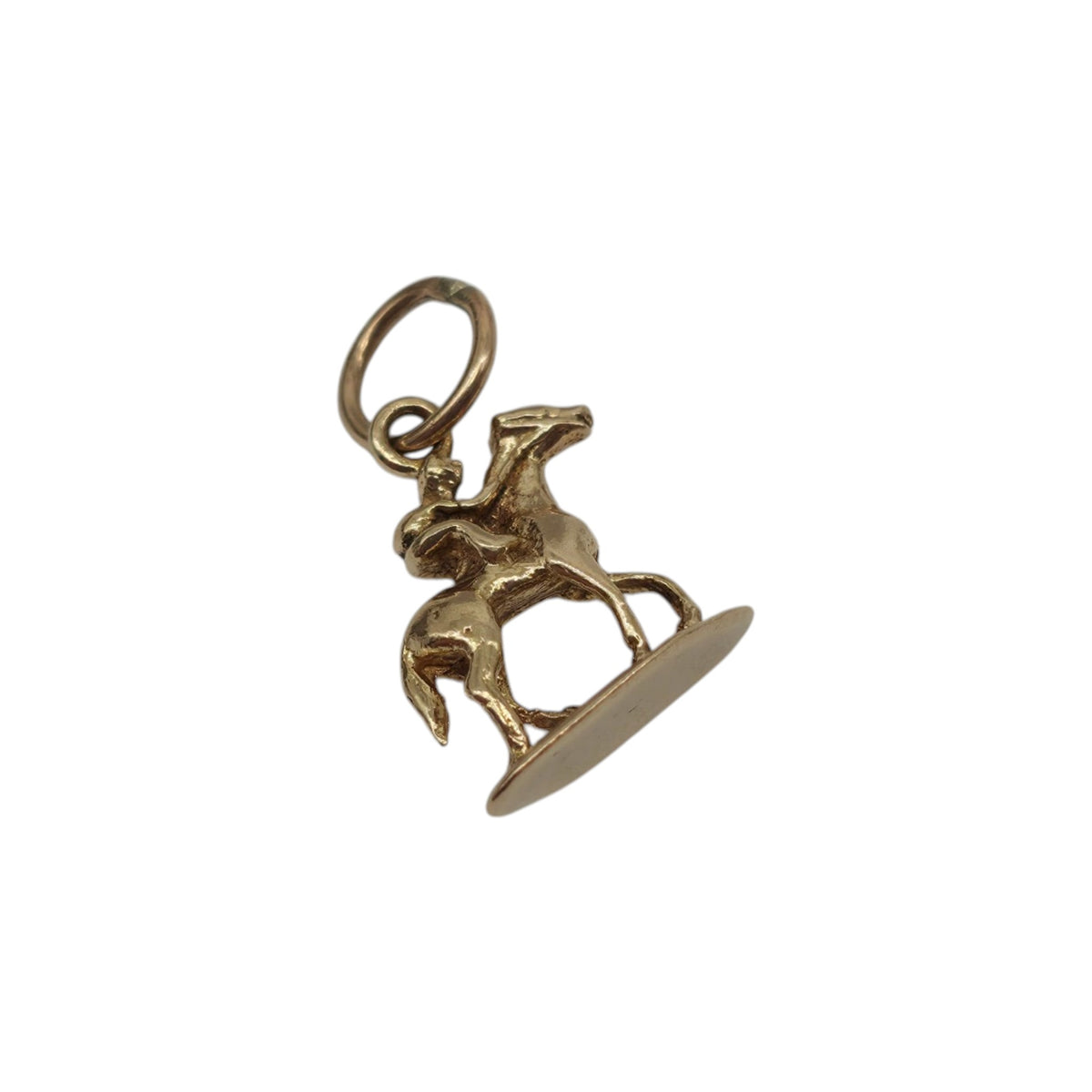 9ct Yellow Gold Racing Horse Charm L 1.1 cm 1.4 g.