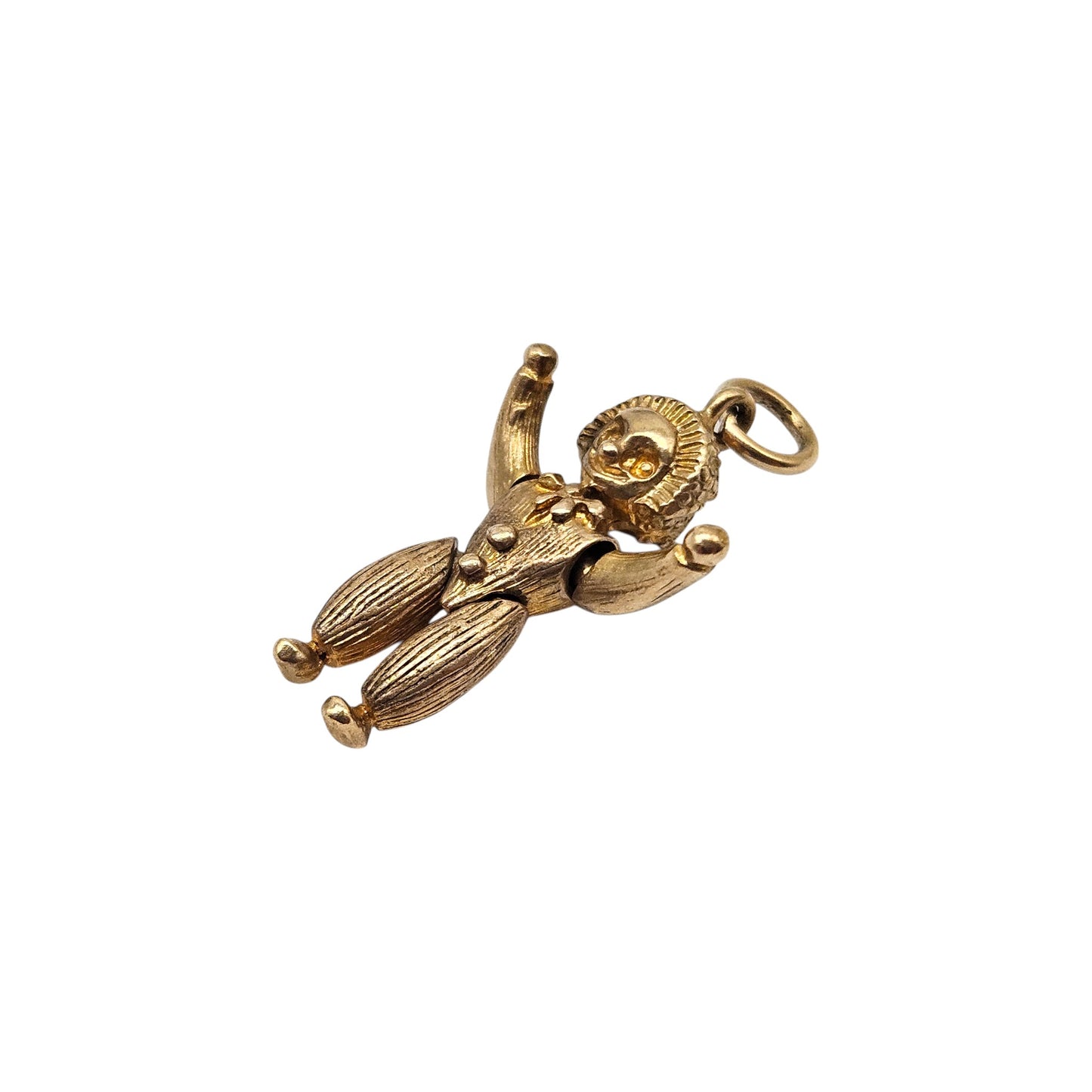 9ct 375 Yellow Gold Articulated Rag Doll Charm 1965 L 2.1 cm 4.1 g.