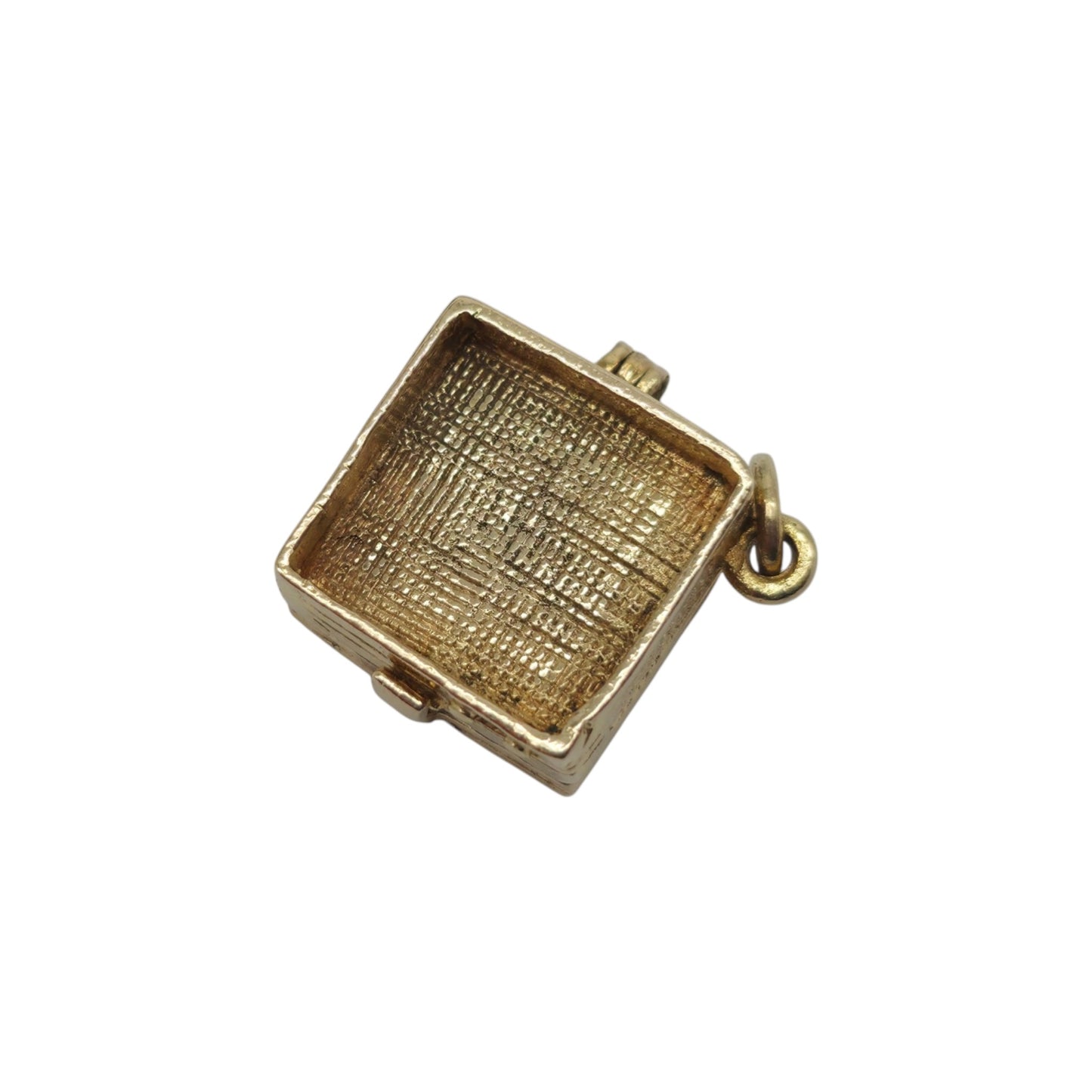 9ct 375 Yellow Gold Record Player Opening Charm 1959 L 1.3 cm 3.2 g.