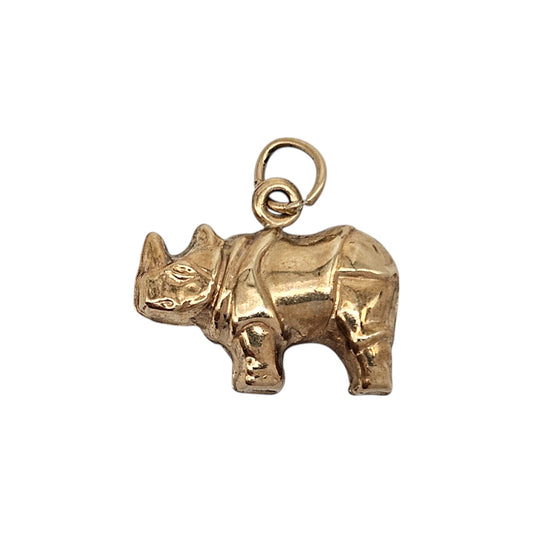 9ct Yellow Gold Rhino Charm L 1.4 cm 0.9 g.