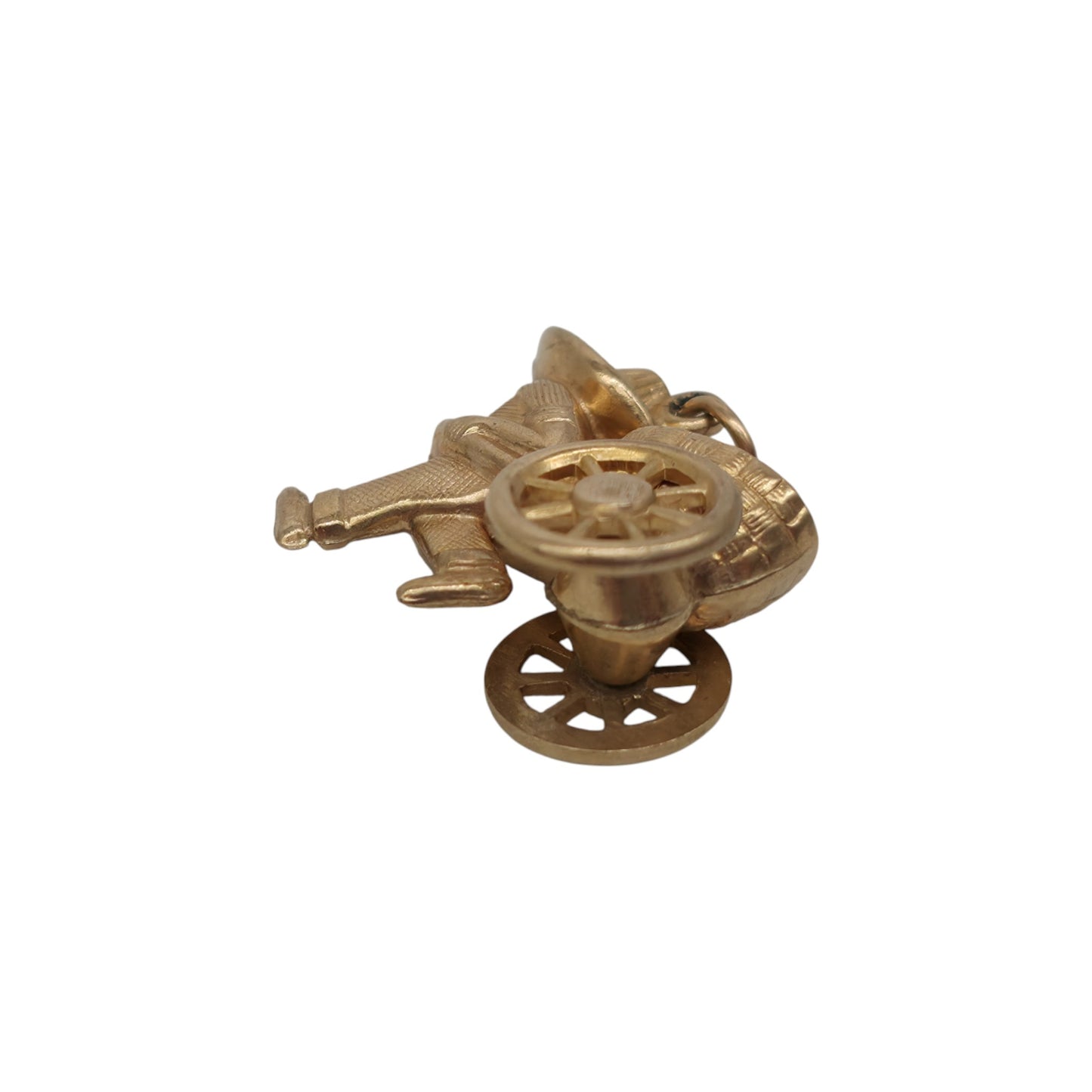 9ct 375 Yellow Gold Richshaw Charm 1970 L 1.9 cm 2.4 g.