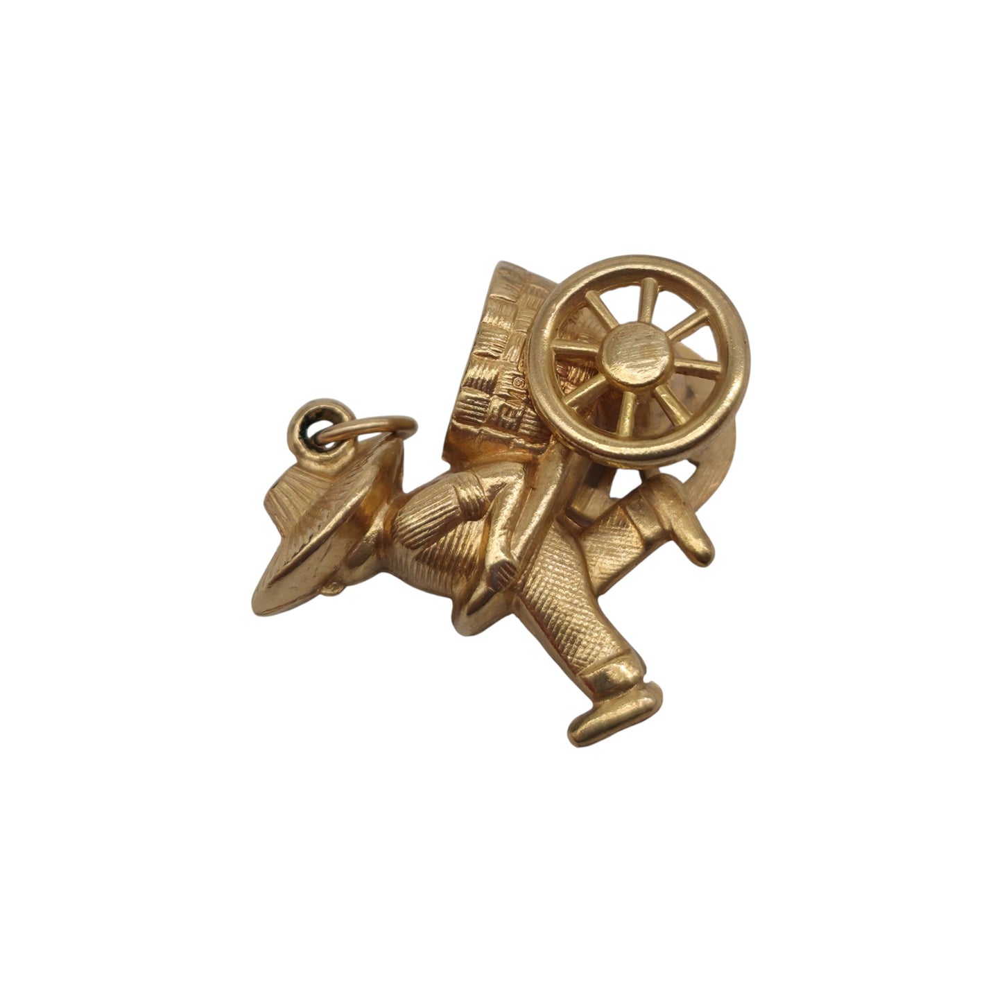 9ct 375 Yellow Gold Richshaw Charm 1970 L 1.9 cm 2.4 g.