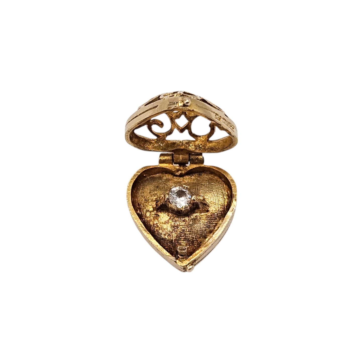 9ct 375 Yellow Gold Ring Box Opening Charm 1966 L 1.7 cm 4.3 g.