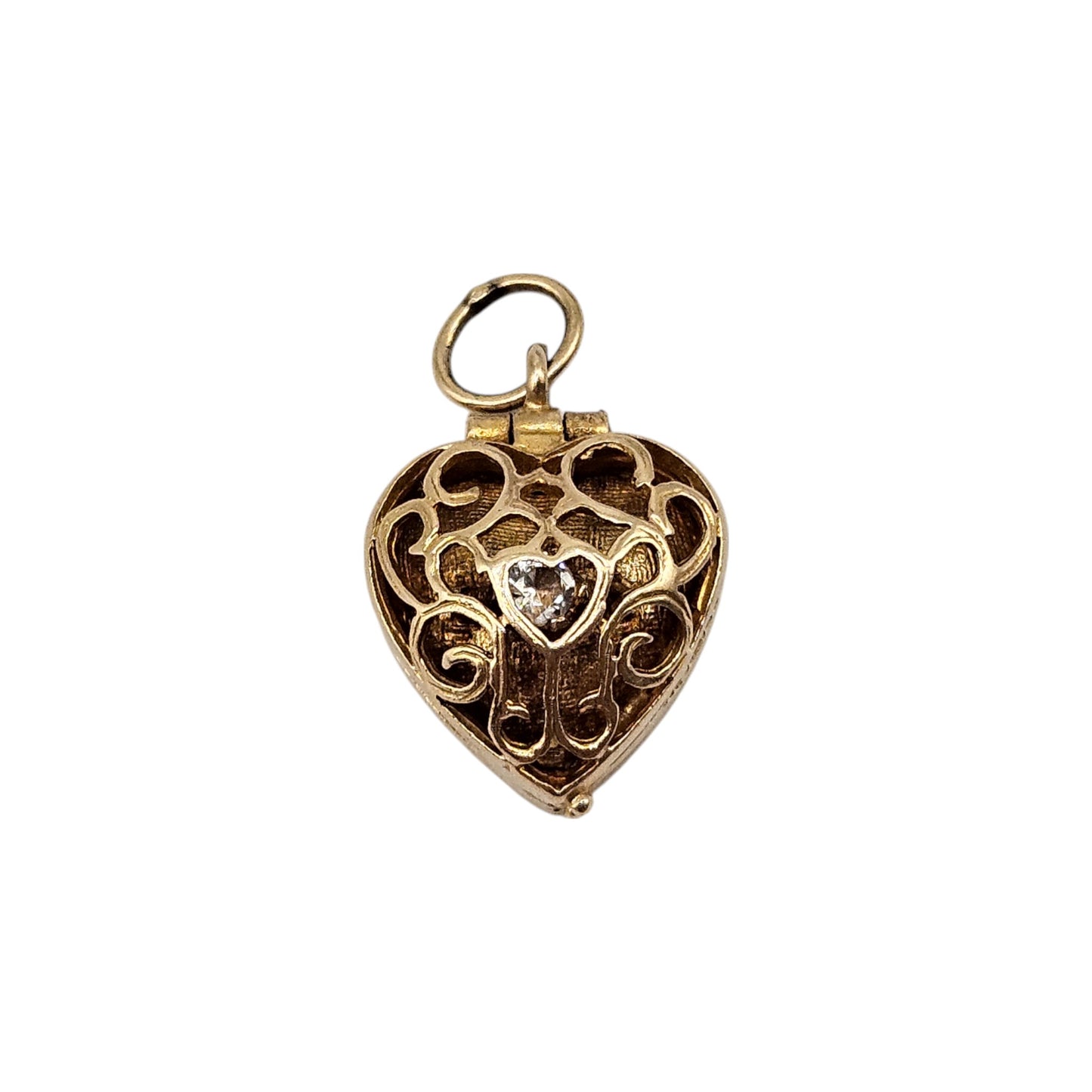 9ct 375 Yellow Gold Ring Box Opening Charm 1966 L 1.7 cm 4.3 g.