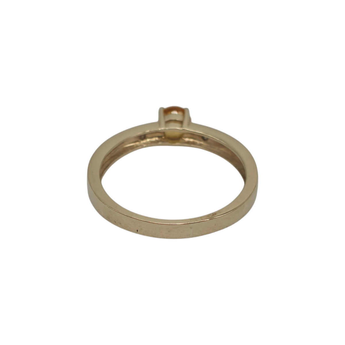 9ct 375 Yellow Gold Citrine & Diamonds Ring 2005 Size P 1/2 2.5 g.