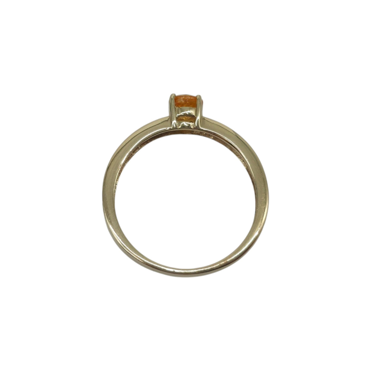 9ct 375 Yellow Gold Citrine & Diamonds Ring 2005 Size P 1/2 2.5 g.