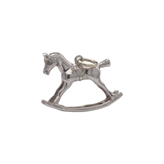 9ct 375 White Gold Rocking Horse Charm 
