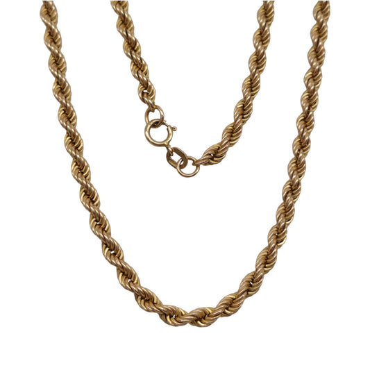 9ct 375 Yellow Gold Rope Chain L 40.7 cm 4.9 g.