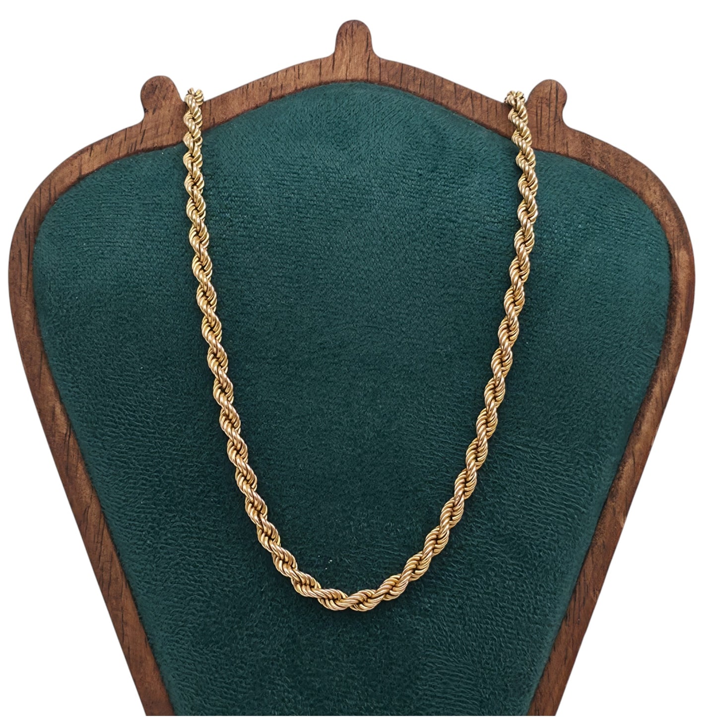 9ct 375 Yellow Gold Rope Twist Chain L 46.4 cm 6.9 g.