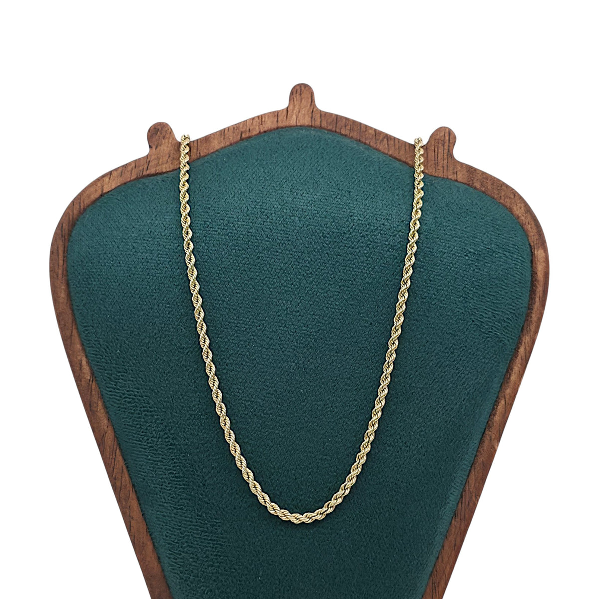 9ct 375 Yellow Gold Rope Twist Chain L 46.7 cm 3.6 g.