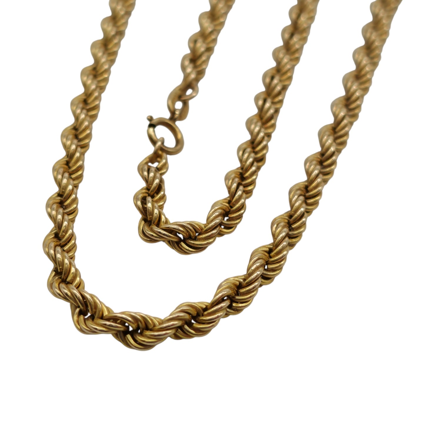 9ct 375 Yellow Gold Rope Twist Chain L 46.4 cm 6.9 g.