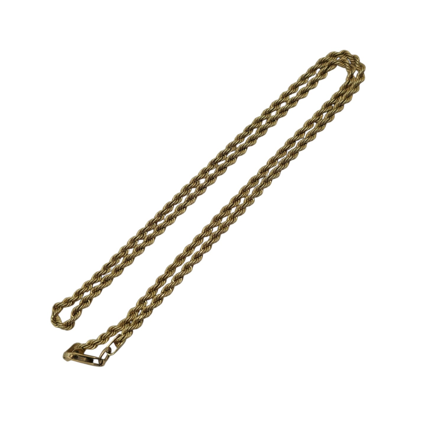 9ct 375 Yellow Gold Rope Twist Chain L 46.7 cm 3.6 g.