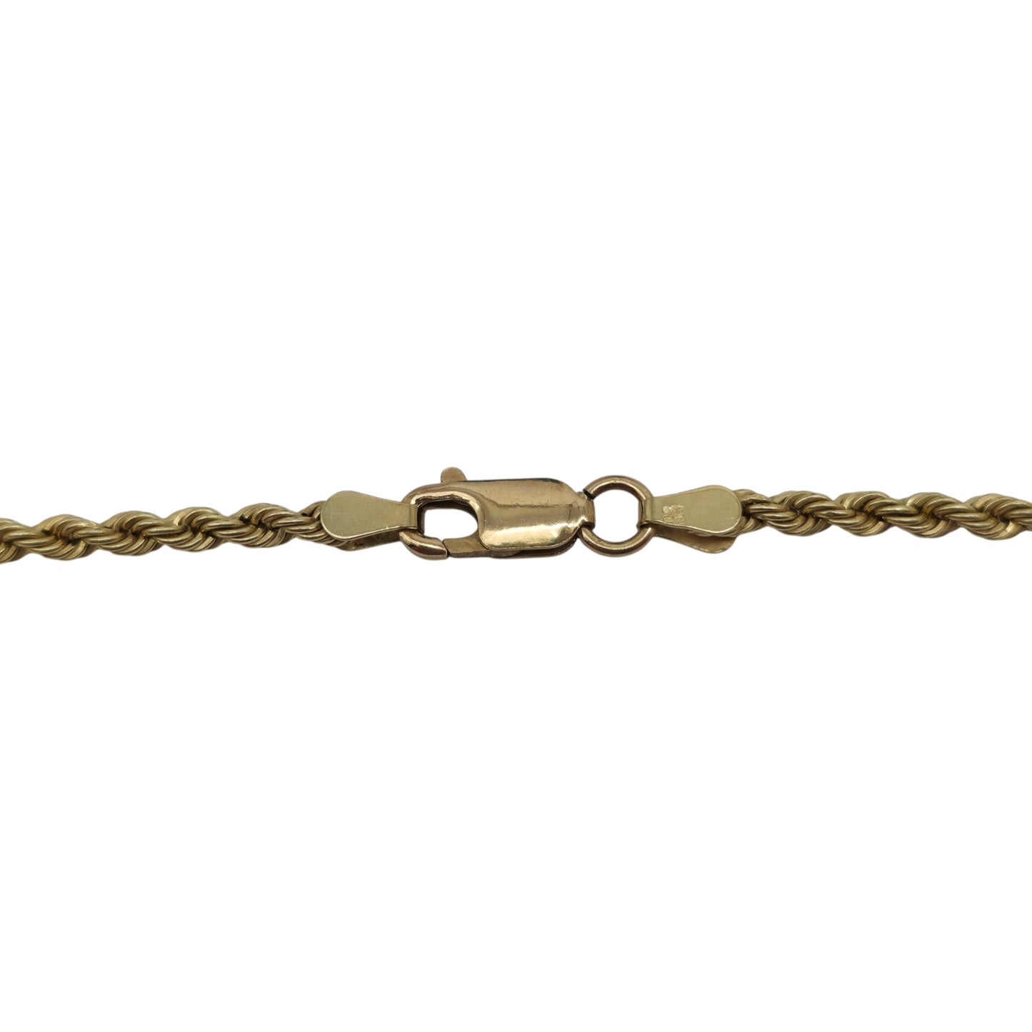 9ct 375 Yellow Gold Rope Twist Chain L 46.7 cm 3.6 g.