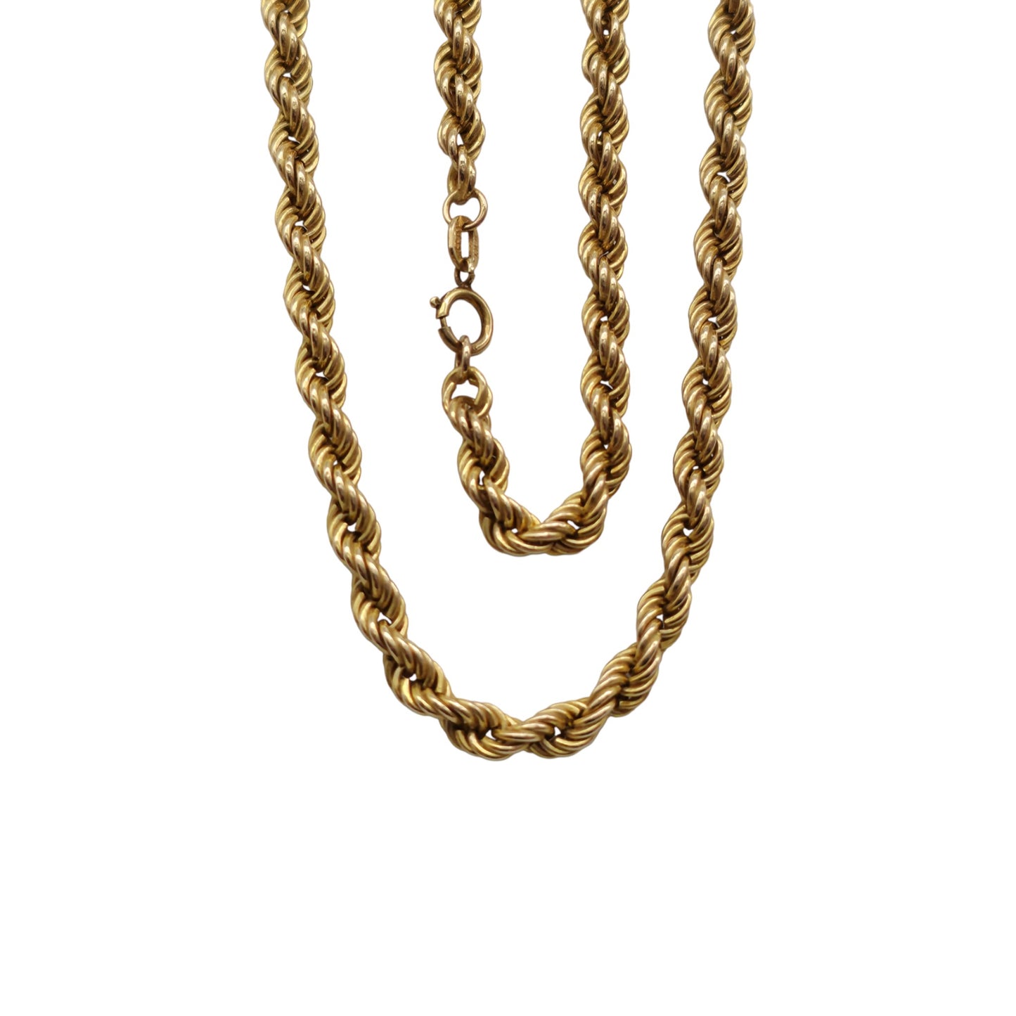 9ct 375 Yellow Gold Rope Twist Chain L 46.4 cm 6.9 g.