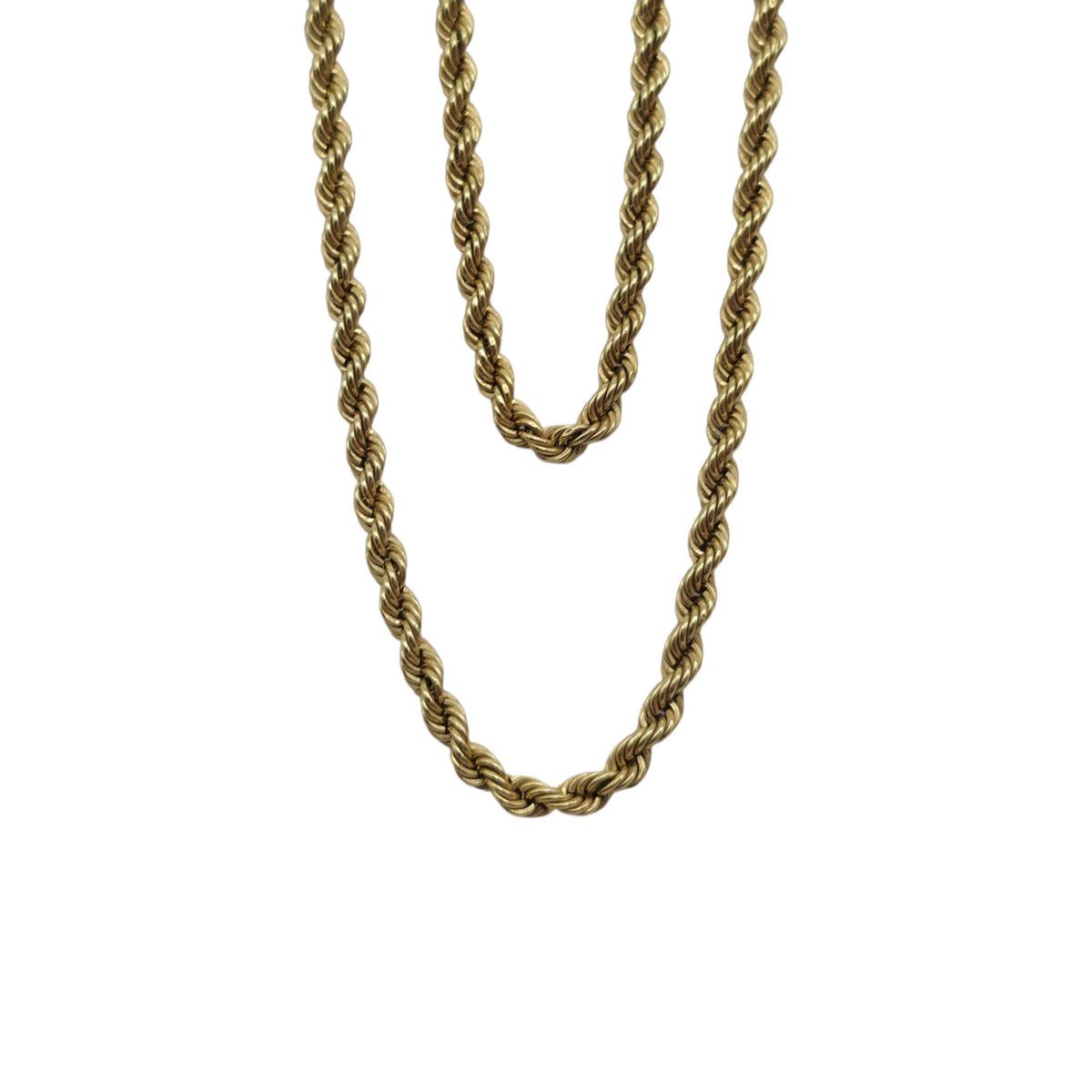 9ct 375 Yellow Gold Rope Twist Chain L 46.7 cm 3.6 g.