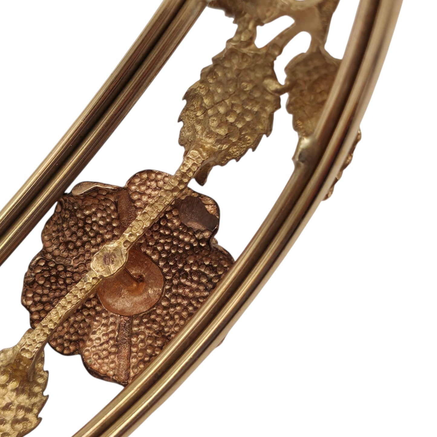 9ct 375 Gold Rose Flower Bangle 1991 L 5.7 cm 13.9 g.