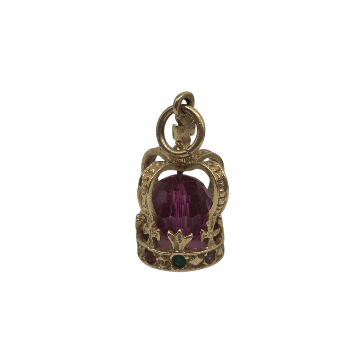 9ct 375 Yellow Gold Royal Crown Charm 1975 L 1.7 cm 2.7 g.