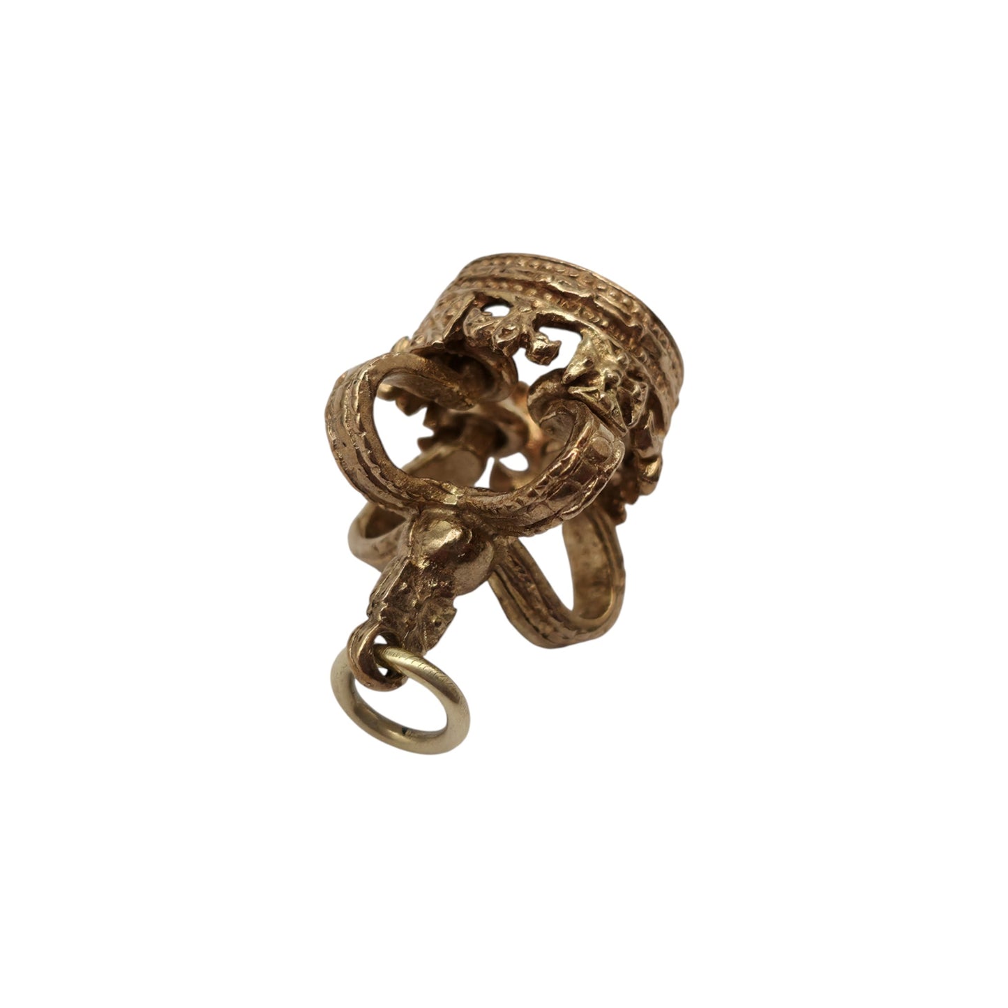 9ct 375 Yellow Gold Royal Crown Charm 1962 L 1.7 cm 4.1 g.