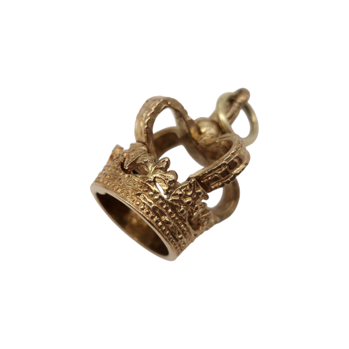 9ct 375 Yellow Gold Royal Crown Charm 1962 L 1.7 cm 4.1 g.