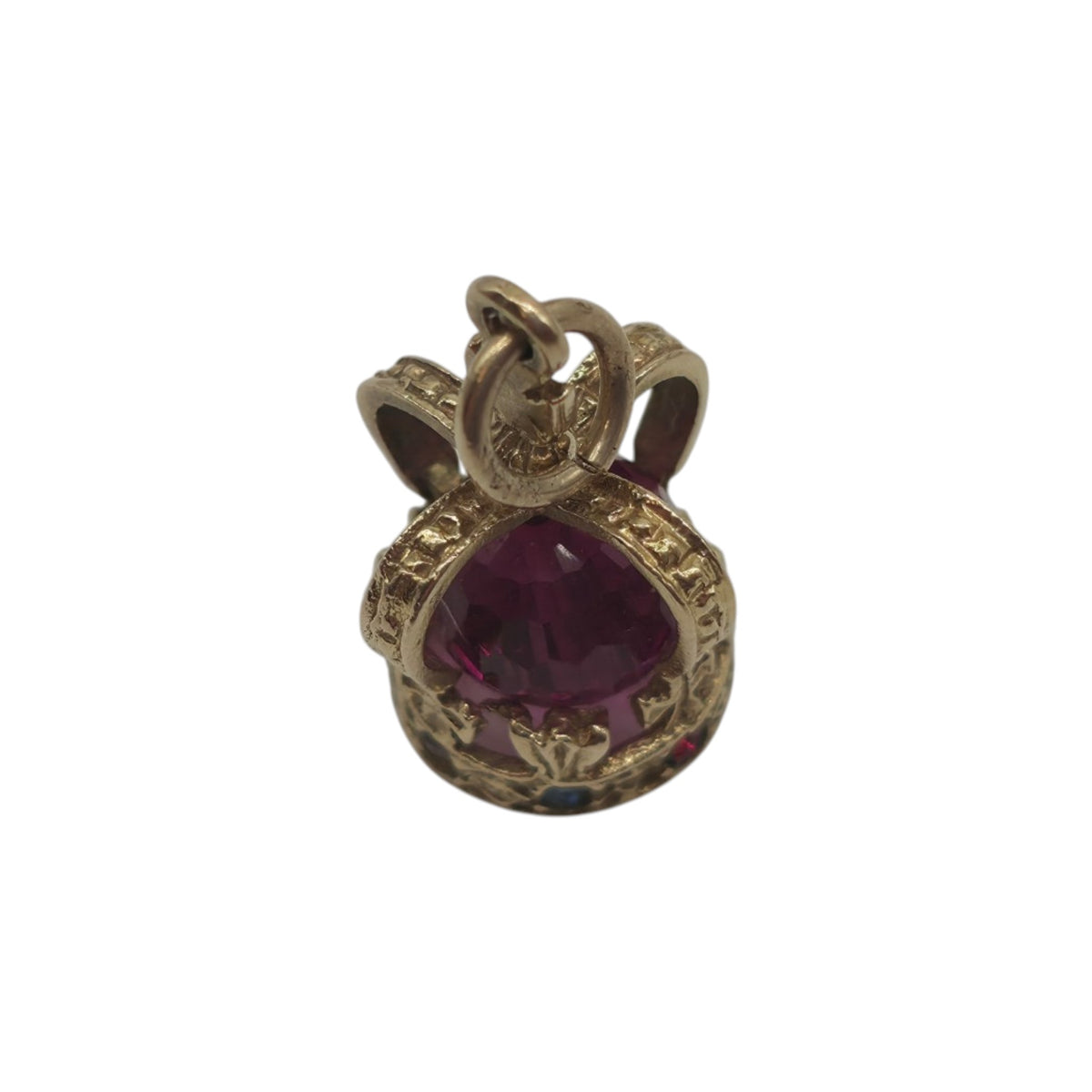 9ct 375 Yellow Gold Royal Crown Charm 1975 L 1.7 cm 2.7 g.