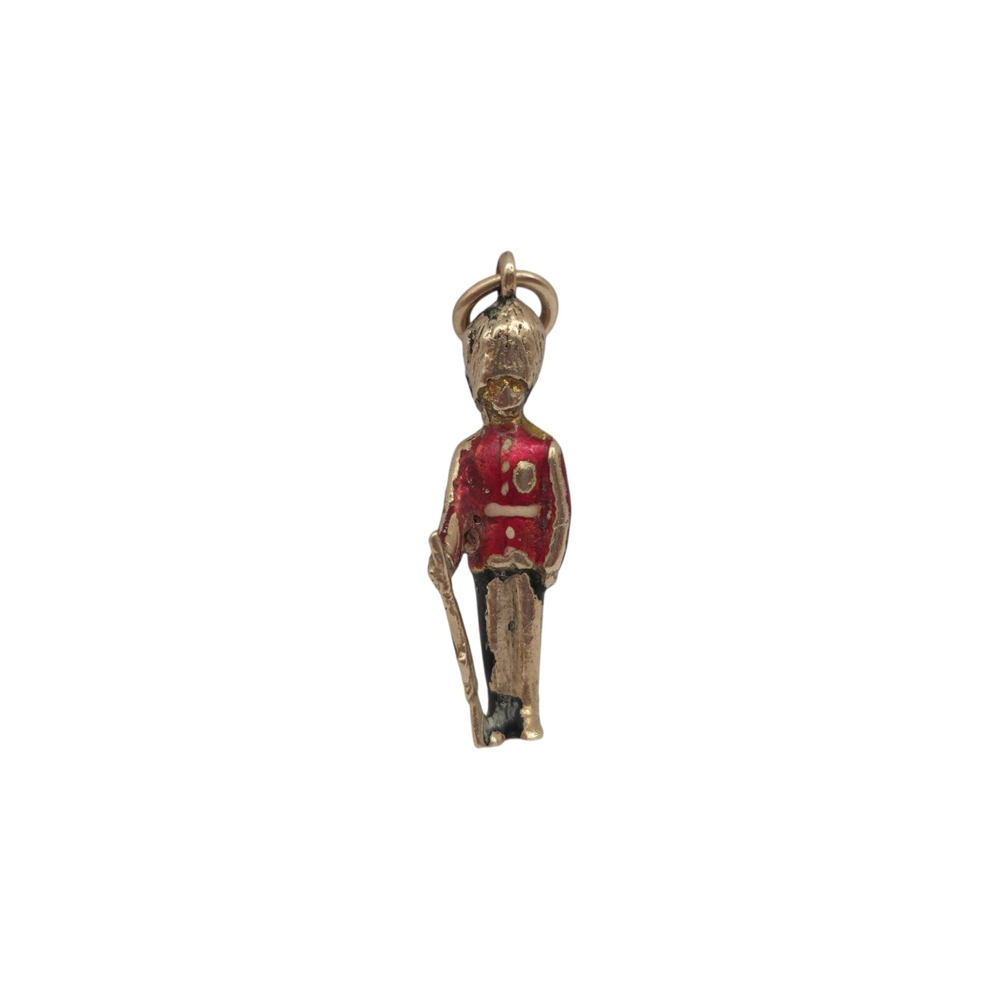 9金 375 イエローゴールド＆エナメル ロイヤルガード チャーム 1954年製 長さ1.9cm 1.6g
