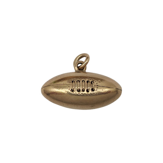 9ct 375 Yellow Gold Rugby Ball Charm 1949 L 1.6 cm 1.0 g.