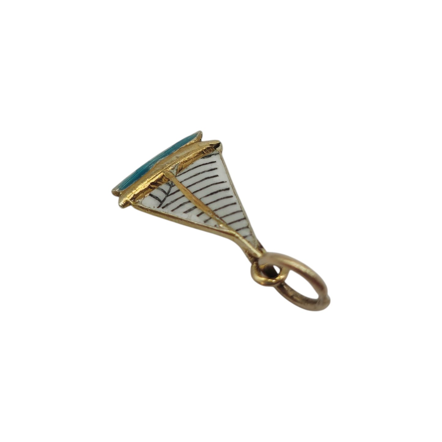 9ct 375 Yellow Gold & Enamel Sailing Boat Charm 1951 L 1.0 cm 0.5 g.