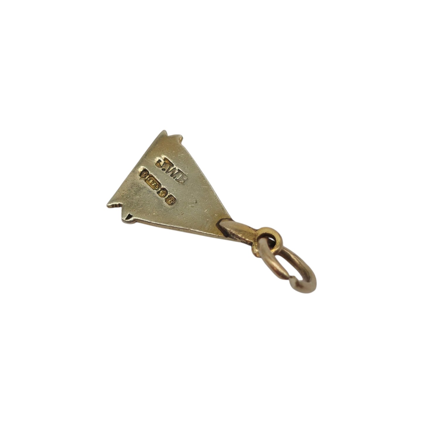 9ct 375 Yellow Gold & Enamel Sailing Boat Charm 1951 L 1.0 cm 0.5 g.