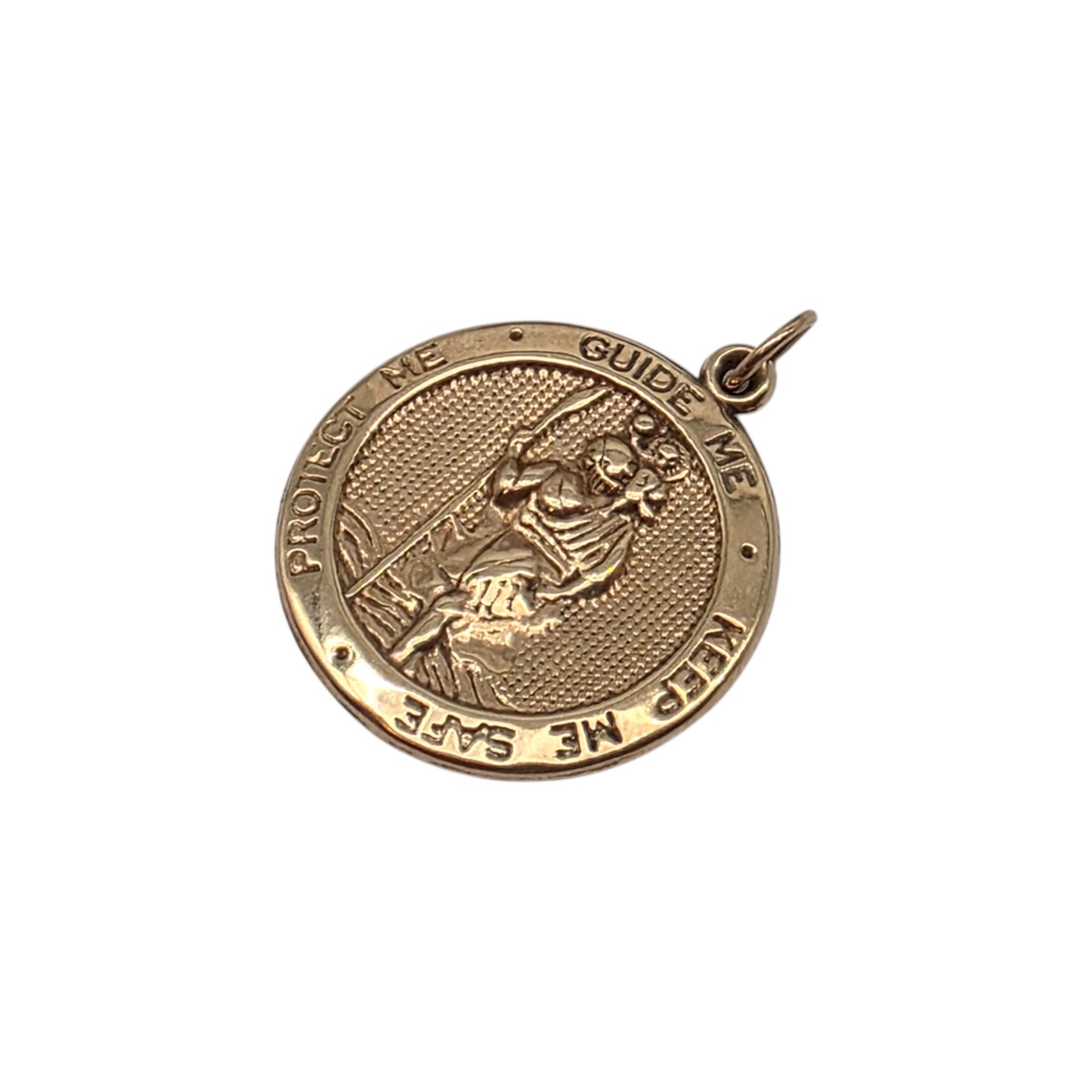 9ct Yellow Gold St. Christopher Charm Charm With Cherub L 1.8 cm 0.9 g.