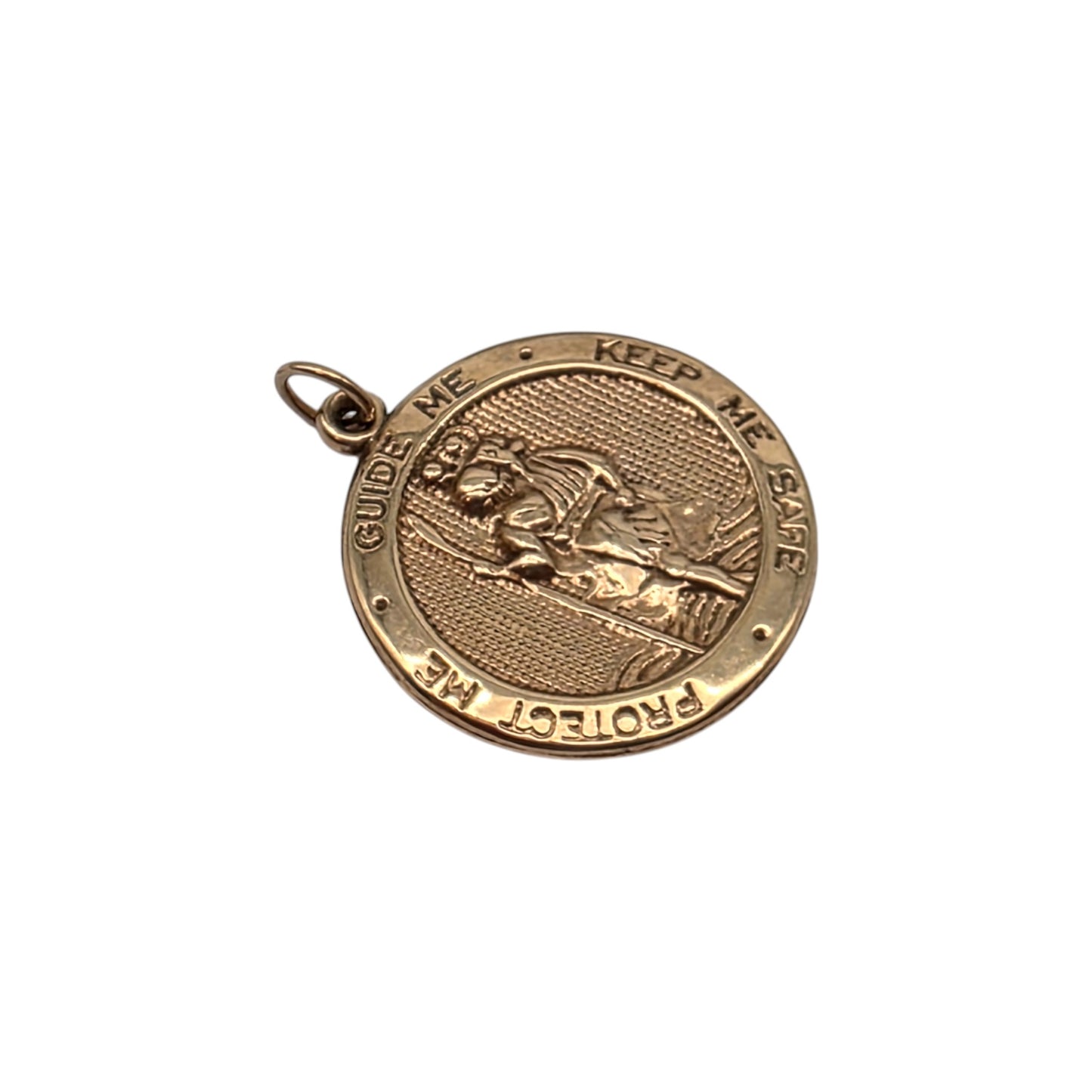 9ct Yellow Gold St. Christopher Charm Charm With Cherub L 1.8 cm 0.9 g.