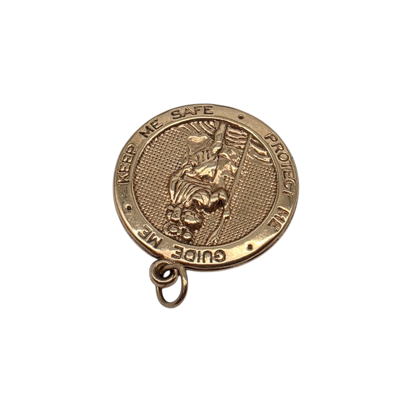 9ct Yellow Gold St. Christopher Charm Charm With Cherub L 1.8 cm 0.9 g.