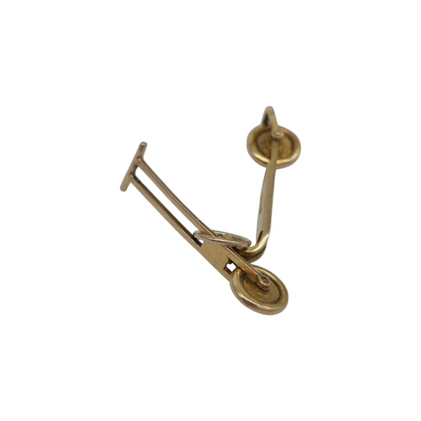 9ct Yellow Gold Articulated Scooter Charm c.1960 L 2.2 cm 0.9 g.