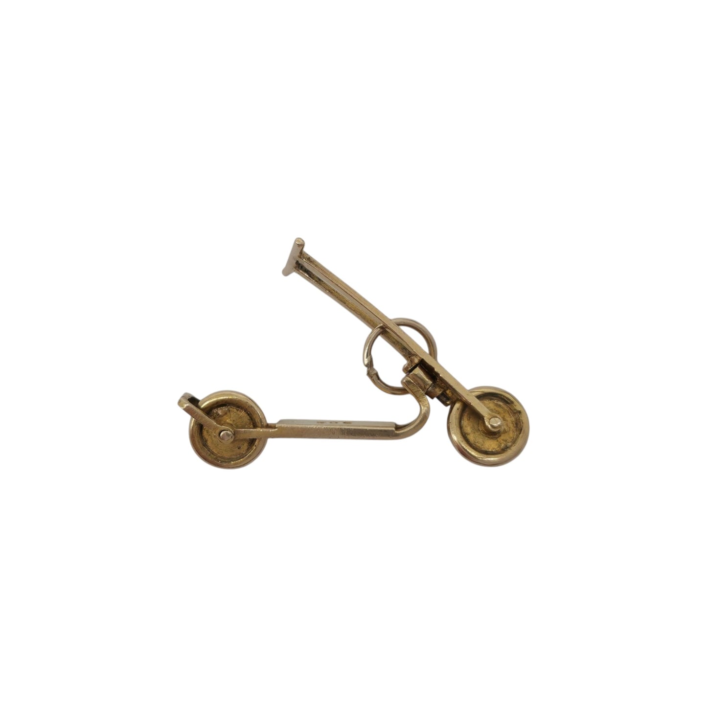 9ct Yellow Gold Articulated Scooter Charm c.1960 L 2.2 cm 0.9 g.