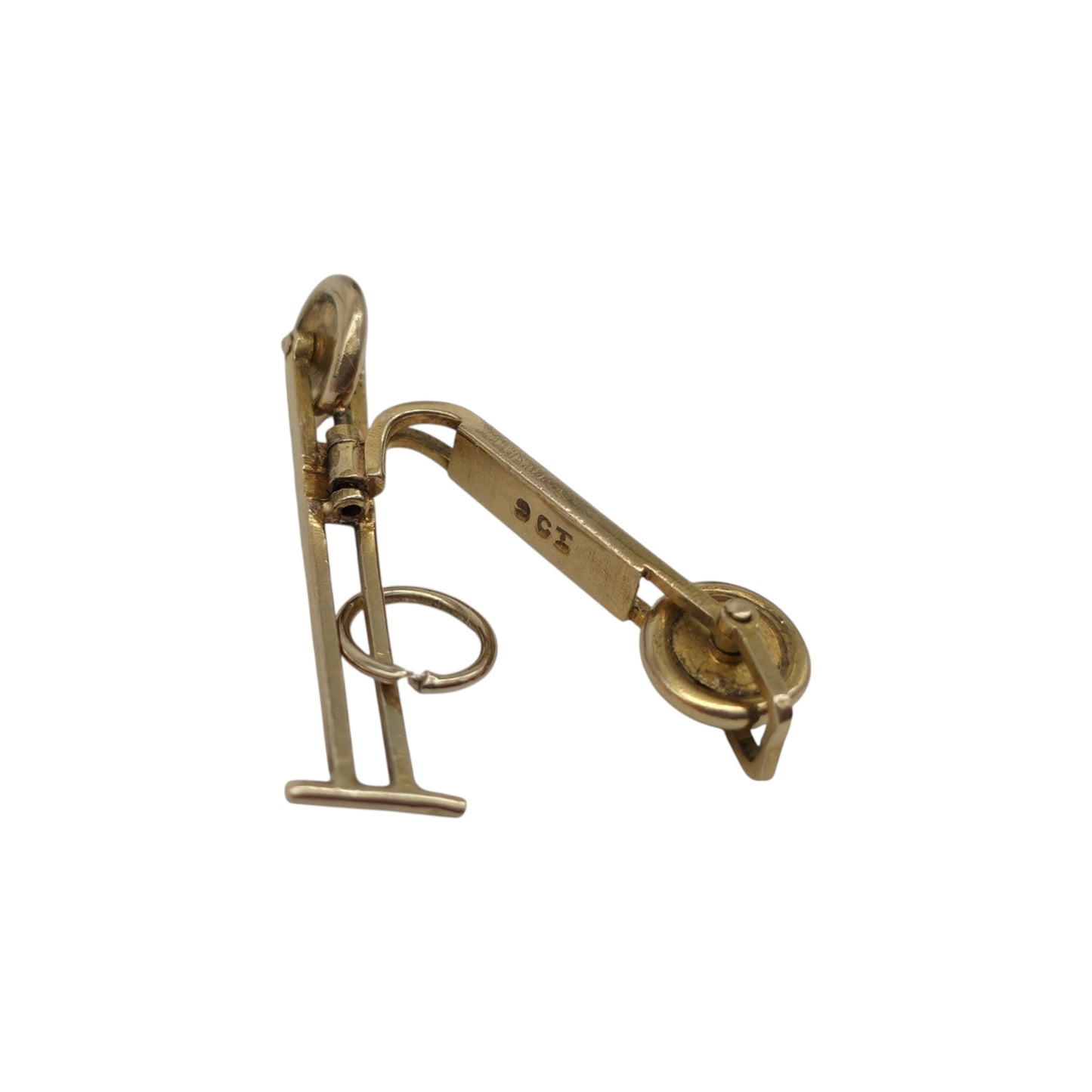 9ct Yellow Gold Articulated Scooter Charm c.1960 L 2.2 cm 0.9 g.