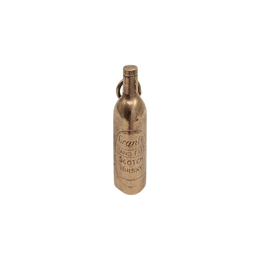9ct 375 Yellow Gold Scotch Whisky Bottle Charm L 3.2 cm 5.6 g.