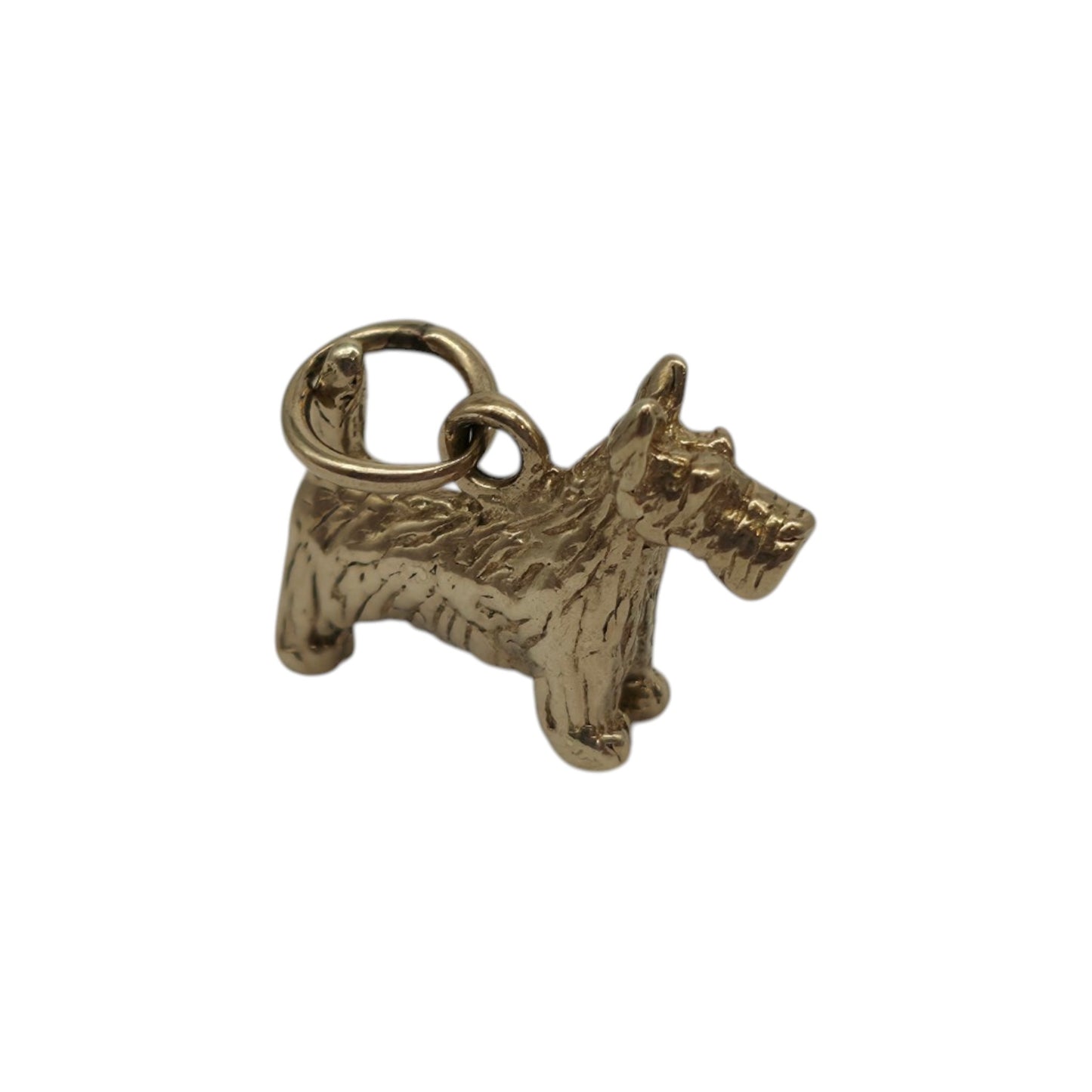 9ct 375 Yellow Gold Scottie Dog Charm 1968 L 1.4 cm 1.9 g.