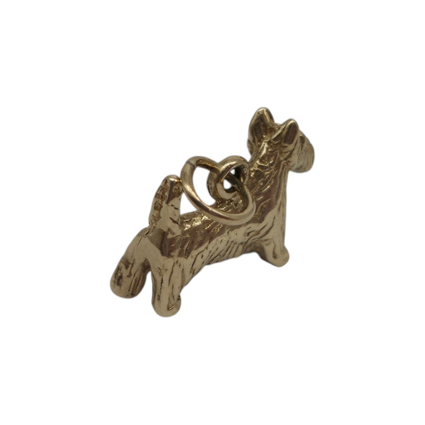 9ct 375 Yellow Gold Scottie Dog Charm 1968 L 1.4 cm 1.9 g.
