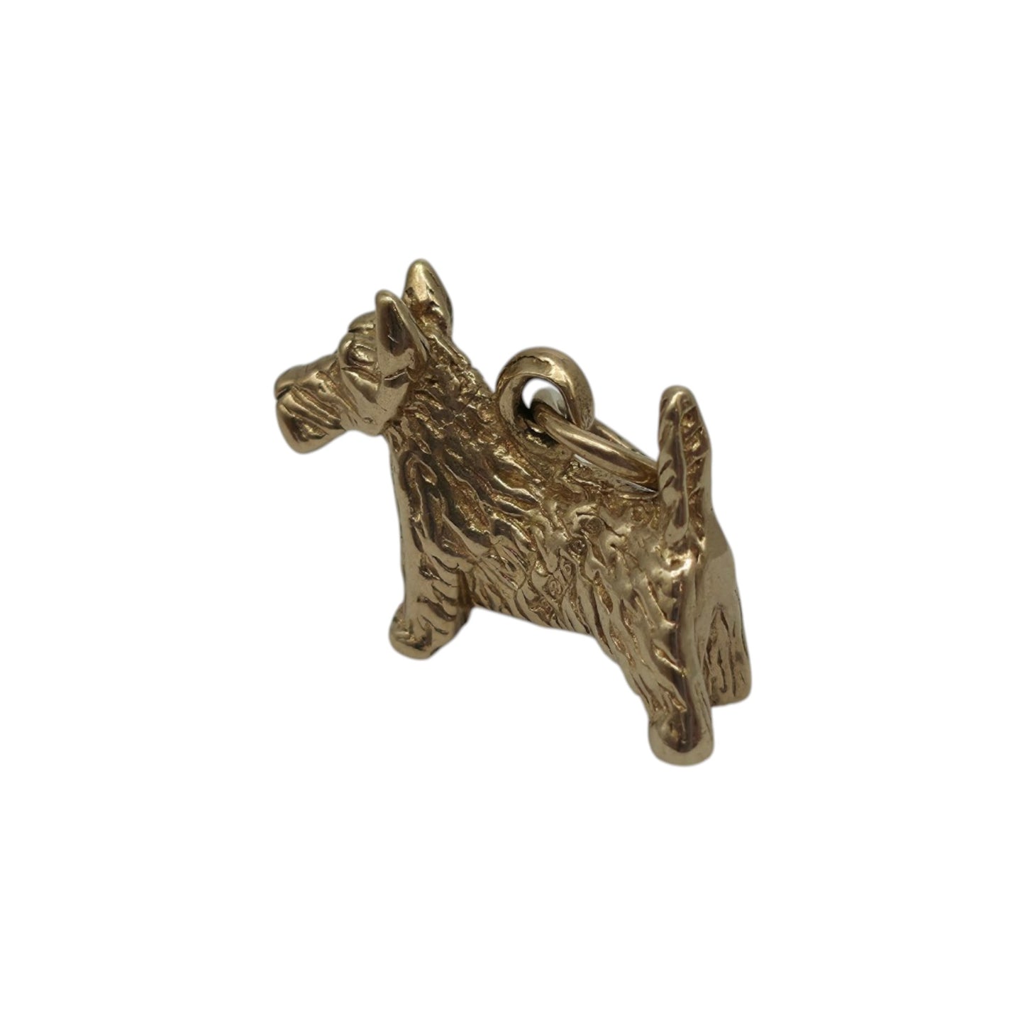 9ct 375 Yellow Gold Scottie Dog Charm 1968 L 1.4 cm 1.9 g.