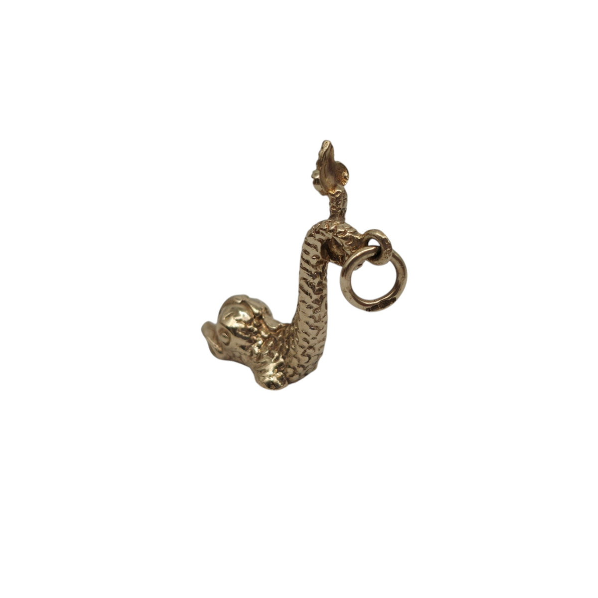9ct 375 Yellow Gold Sea Serpent Charm 1974 L 2.3 cm 3.5 g.