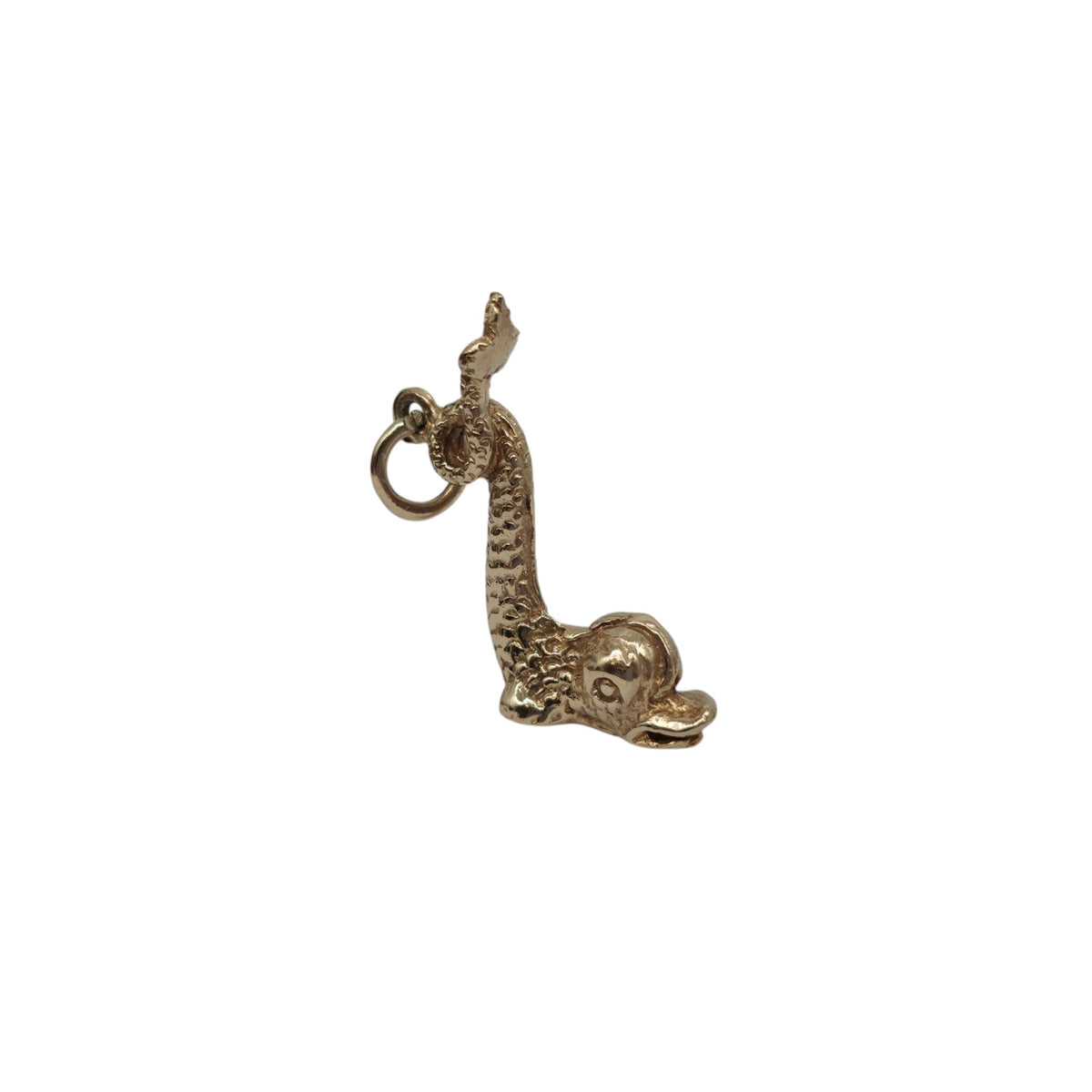 9ct 375 Yellow Gold Sea Serpent Charm 1974 L 2.3 cm 3.5 g.