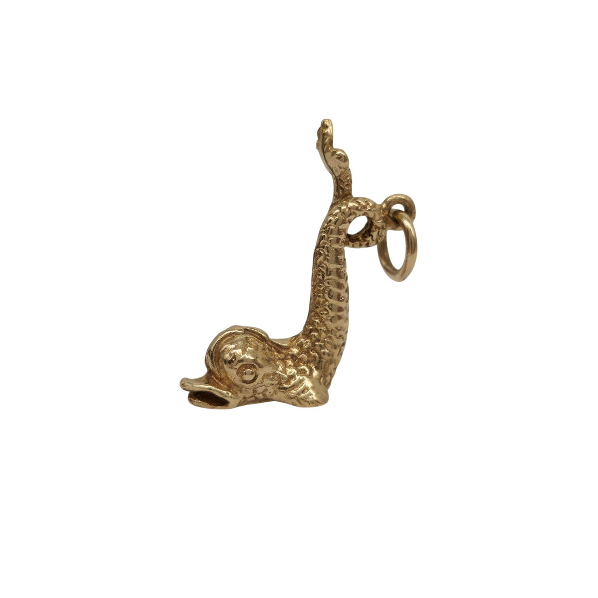 9ct 375 Yellow Gold Sea Serpent Charm 1974 L 2.3 cm 3.5 g.
